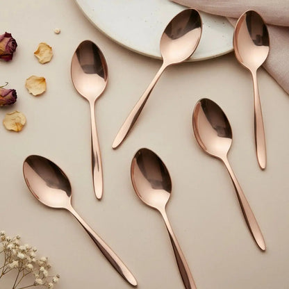 Black Carrot 304 Food Grade Stainless Steel Rose Gold Spoon Set of 6 BlackCarrot