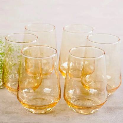 Black Carrot 390 ml Lead Free Golden Water Glass Set BlackCarrot