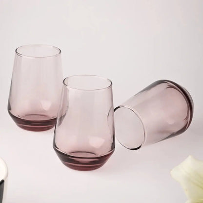 Black Carrot 390 ml Lead Free Pink Water Glass Set of 6 BlackCarrot