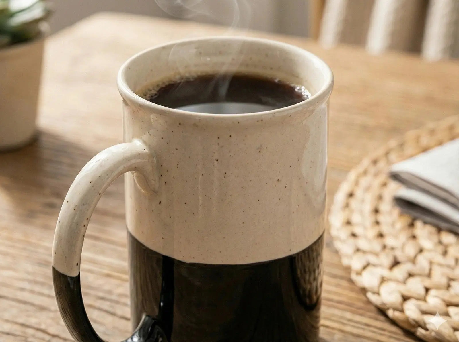 Black Carrot Ceramic Coffee Mugs, Tall  Mug Set of 2, Black & White, 300ml BlackCarrot