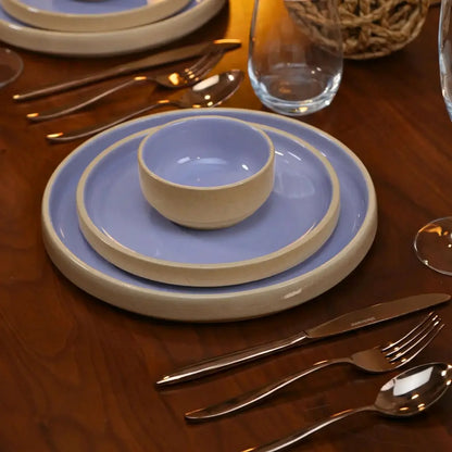 Black Carrot Ceramic Dinner Set 20 Pieces, Bone China Free Stoneware, Lavendar BlackCarrot