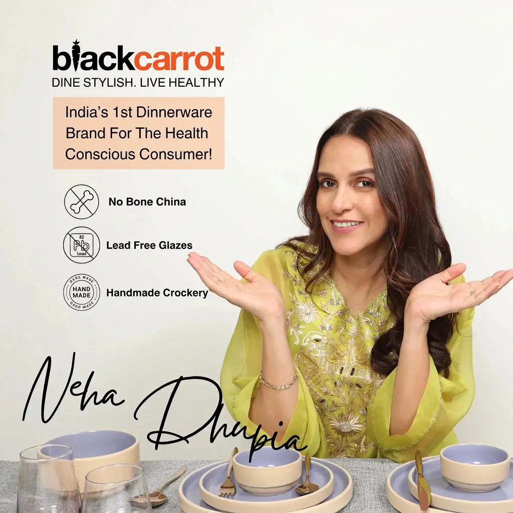 Black Carrot Ceramic Dinner Set 20 Pieces, Bone China Free Stoneware, Lavendar BlackCarrot