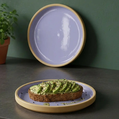 Black Carrot Ceramic Quarter Plates Set of 6, Bone China Free Stoneware BlackCarrot