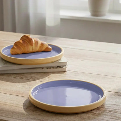 Black Carrot Ceramic Quarter Plates Set of 6, Bone China Free Stoneware BlackCarrot