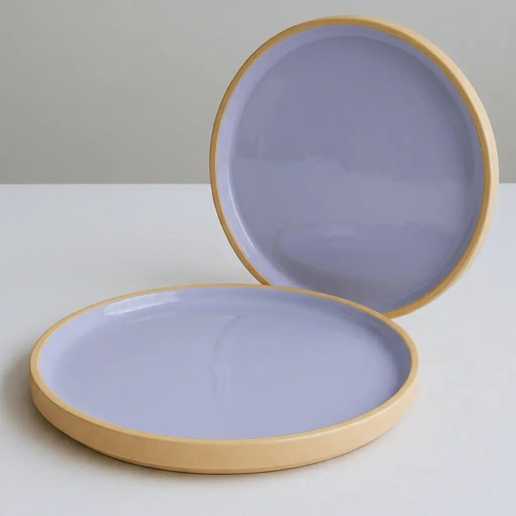 Black Carrot Ceramic Quarter Plates Set of 6, Bone China Free Stoneware BlackCarrot