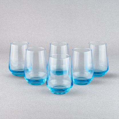 Black Carrot Lead Free Blue Water Glass Set of 6 390ml BlackCarrot