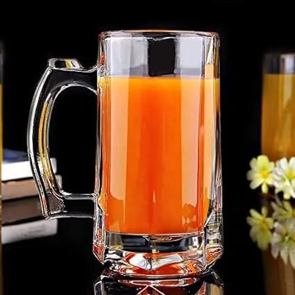 Transparent Beer Mug Set of 6 400ml BlackCarrot