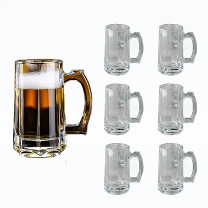 Transparent Beer Mug Set of 6 400ml BlackCarrot