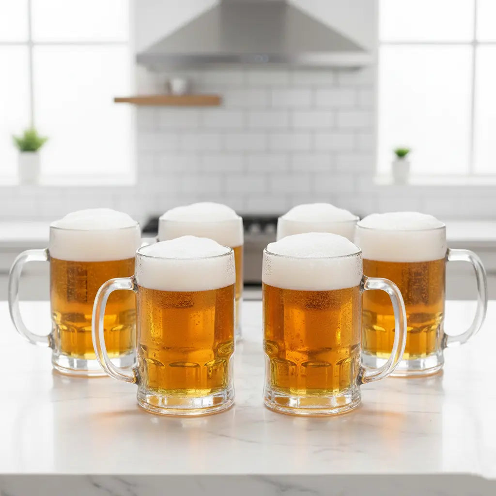 Black Carrot Lead Free Transparent Beer Mug Set of 6 400ml BlackCarrot