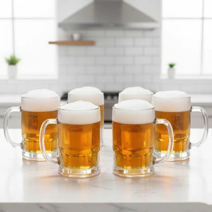 Black Carrot Lead Free Transparent Beer Mug Set of 6 400ml BlackCarrot