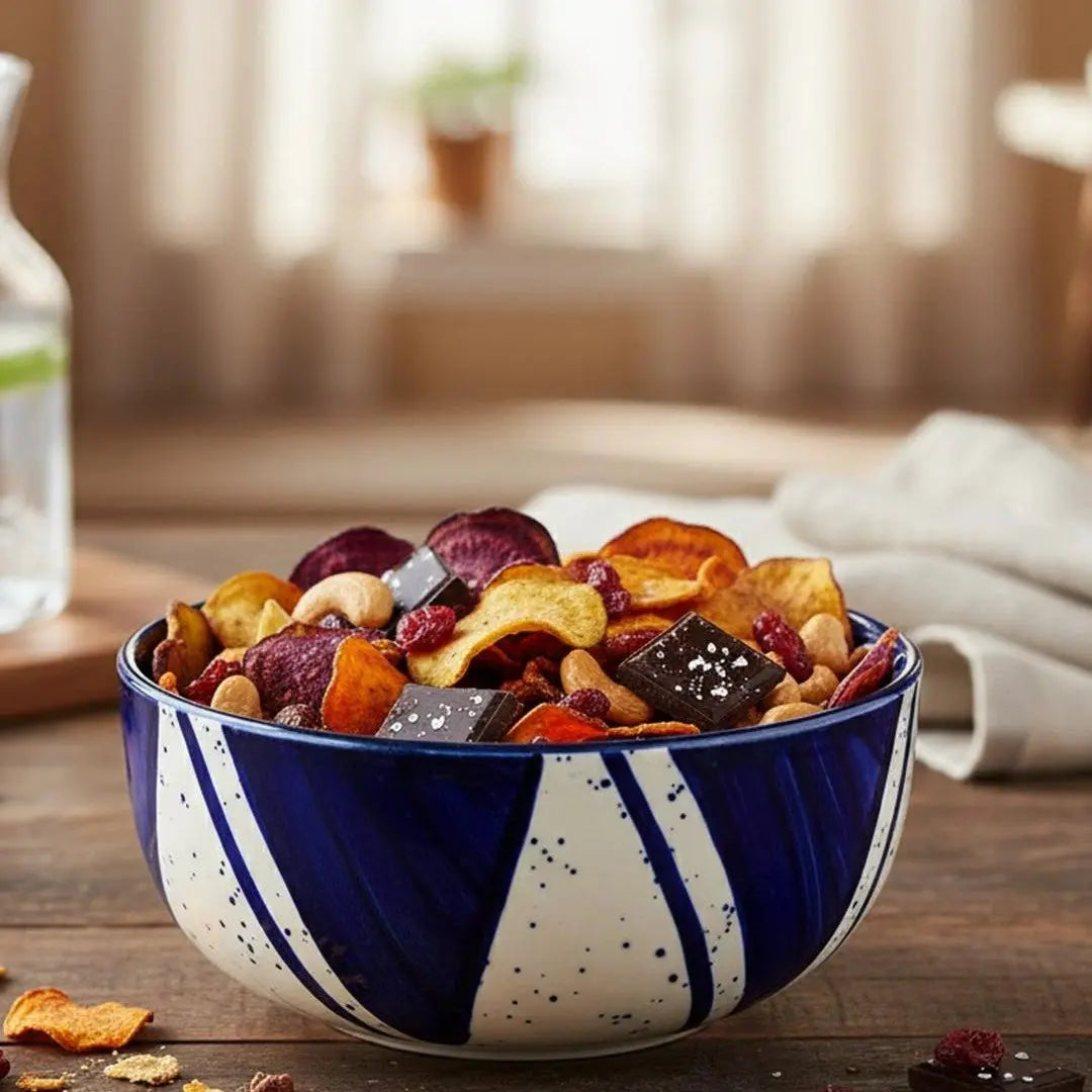 Black Carrot Premium Blue Splash Serving Bowl BlackCarrot