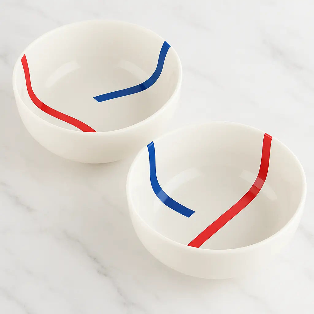 BlackCarrot White Porcelain Snack Bowls, Set of 2