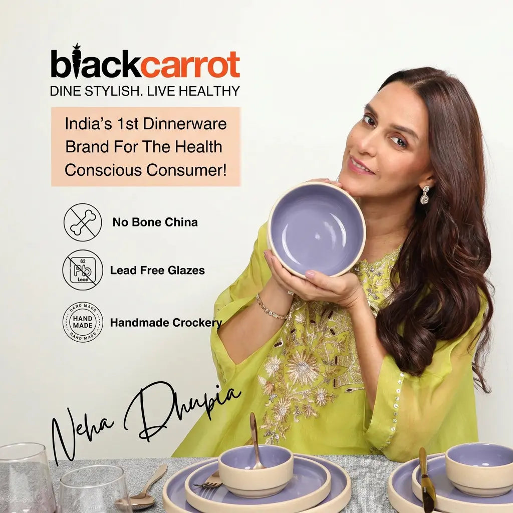 Black Carrot Purple Dinner Plates Set of 6, Bone China Free Stoneware BlackCarrot
