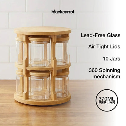 BlackCarrot-lead-free-glass-spice-rack-with-airtight-lids-10-jars-360-degree-spinning-mechanism-370ml-per-jar-premium-spice-storage