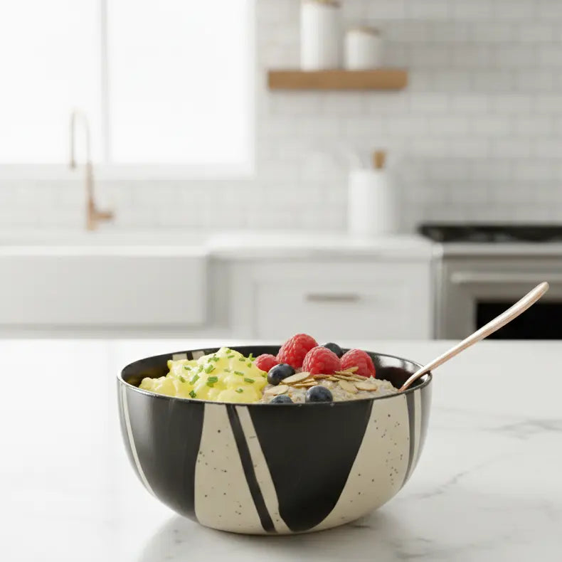 Black Carrot Splash Stoneware Serving Bowl BlackCarrot