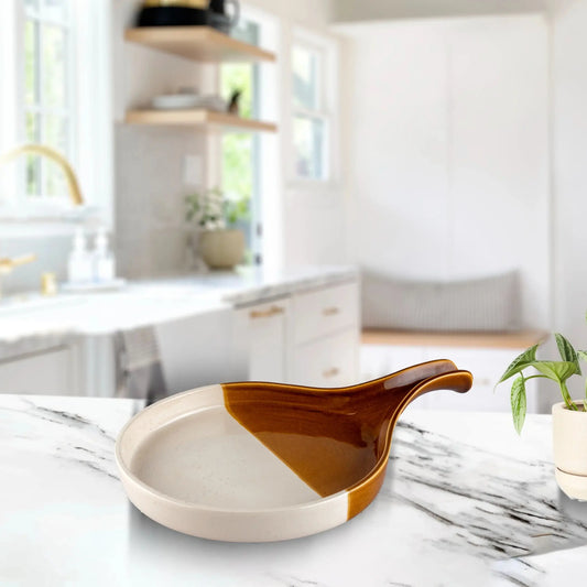 Black Carrot Stoneware Premium Handle Platter BlackCarrot