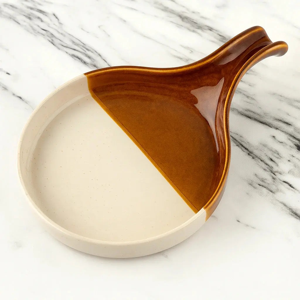 Black Carrot Stoneware Premium Handle Platter BlackCarrot
