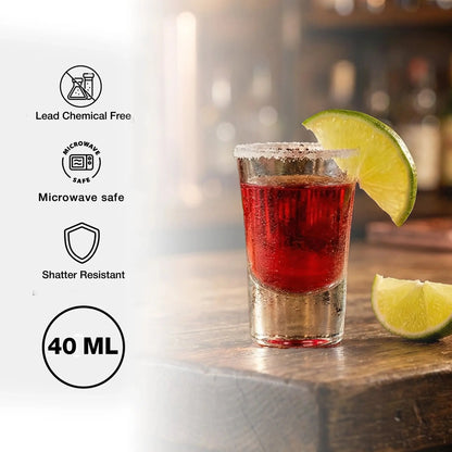 Black Carrot Transparent Shot Glass for Tequila Vodka Set of 6 40ml BlackCarrot