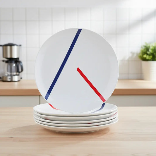 Black Carrot White Spanish Ceramic Dinner Plates Set of 6 BlackCarrot