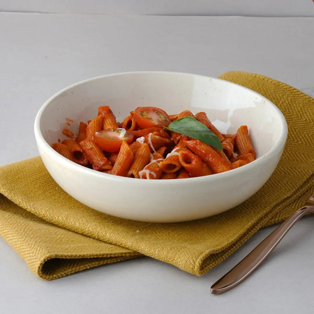 BlackCarrot Premium Red & White Ceramic Snack Bowl Set of 2 BlackCarrot