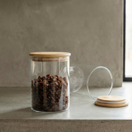 BlackCarrot-glass-jar-with-blackcarrot-wooden-lid-containing-blackcarrot-dried-fruits-on-blackcarrot-concrete-surface-for-blackcarrot-organized-storage