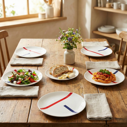 BlackCarrot Porcelain Ceramic Dinner Set 20 Pieces Spanish White Crockery BlackCarrot