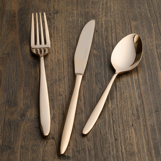 Stainless Steel RoseGold Cutlery Set of 3 | 304 Food Grade BlackCarrot