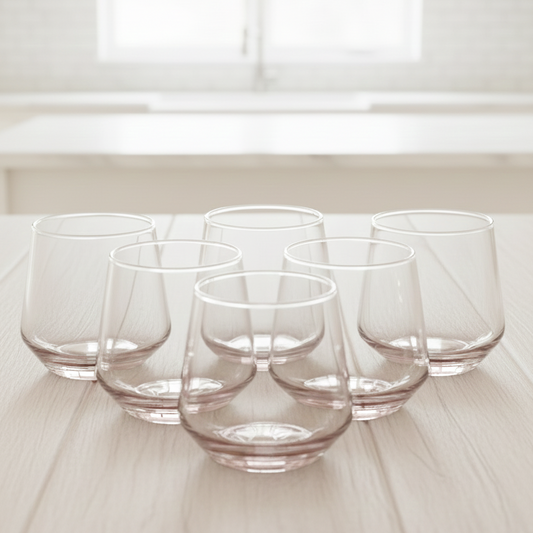 Lead Free Pink Cocktail / Whiskey Glass Set of 6 270ml BlackCarrot