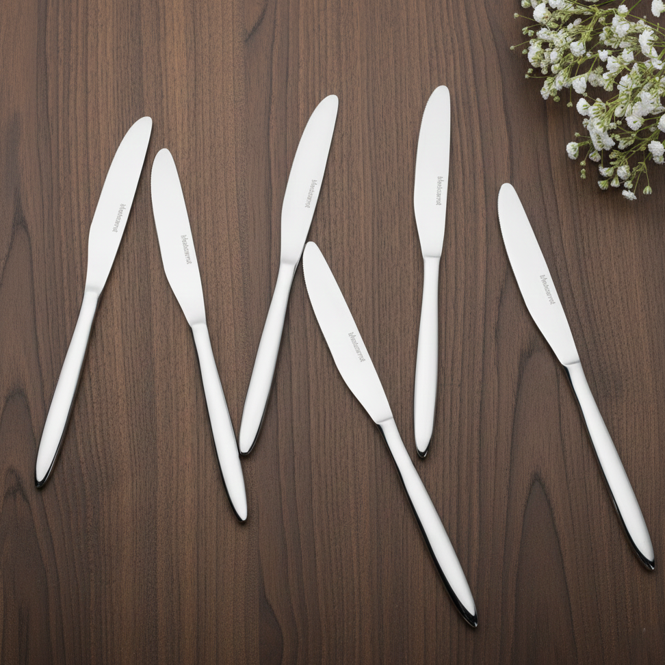 Stainless Steel Silver Knife Set of 6 | 304 Food Grade BlackCarrot