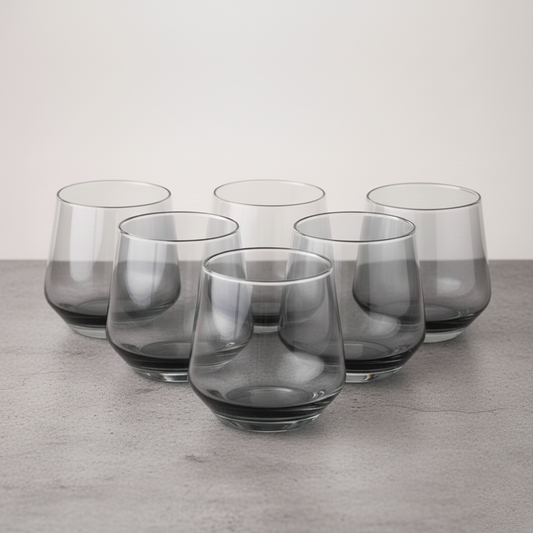 Lead Free Black Whiskey Glass Set of 6 270ml BlackCarrot