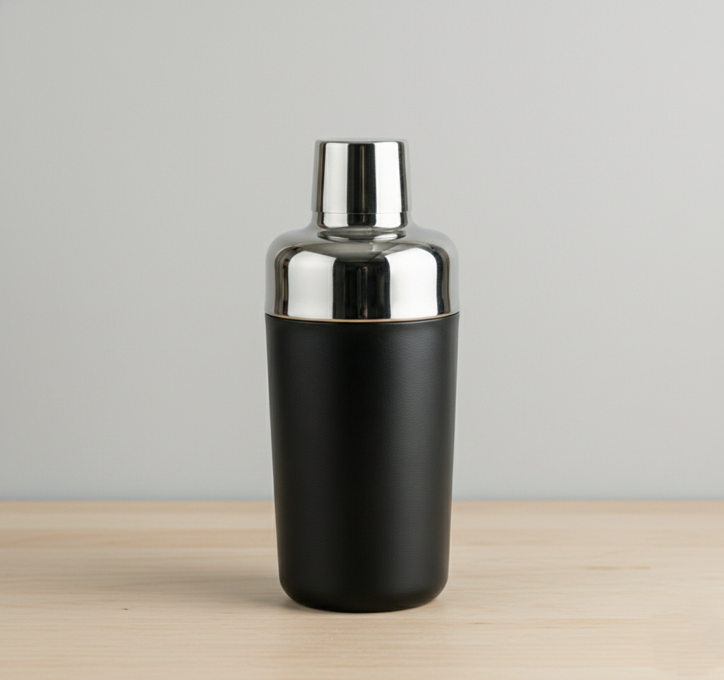 BlackCarrot's Black Stainless Steel Mixing Boston Cocktail Shaker, Professional Bartender Shaker