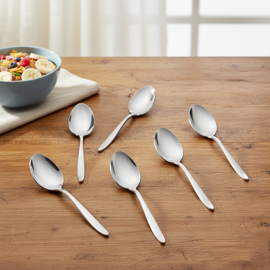 Stainless Steel Silver Spoon Set of 6 | 304 Food Grade BlackCarrot