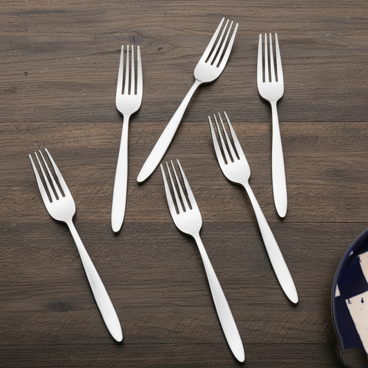 Stainless Steel Silver Fork Set of 6 | 304 Food Grade BlackCarrot