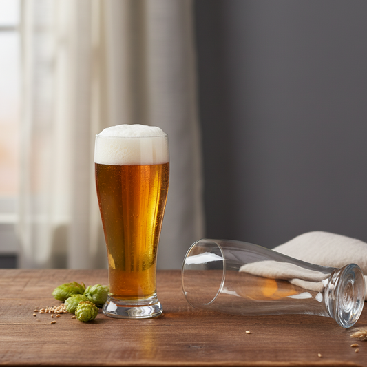 Lead Free Transparent Beer Glass Set of 6 460ml BlackCarrot