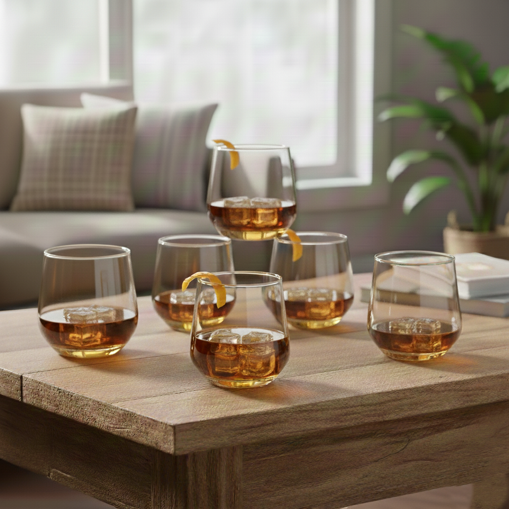 Lead Free Golden Whiskey Glass Set of 6 270ml BlackCarrot