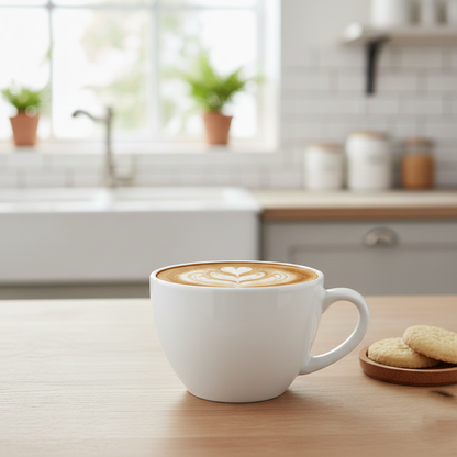 Ceramic Coffee Mugs, Set of 2, Red & White, 300ml | Glossy Finish BlackCarrot