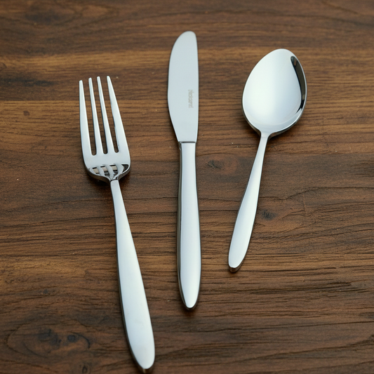 Stainless Steel Silver Finish Cutlery Set of 3  | 304 Food Grade BlackCarrot