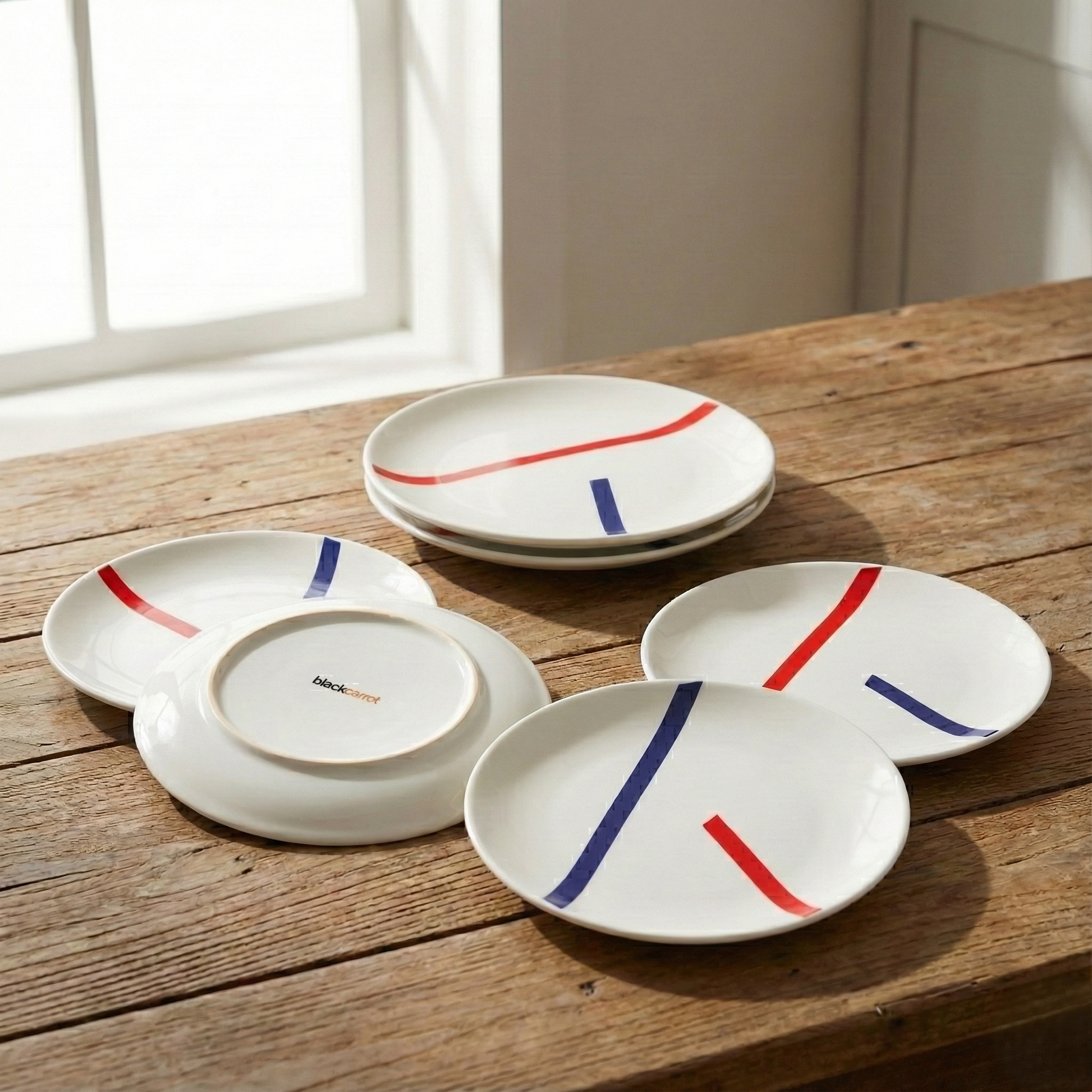 BlackCarrot Porcelain Ceramic Dinner Set 20 Pieces Spanish White Crockery BlackCarrot