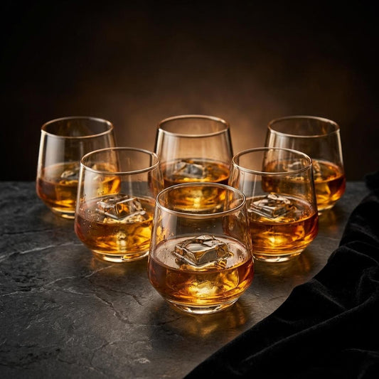 Black Carrot 270 ml Lead Free Golden Whiskey Glass Set of 6