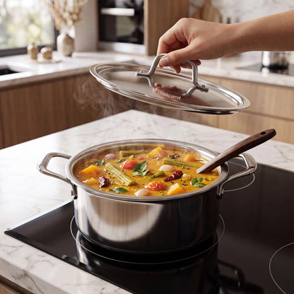 BlackCarrot PureCook Triply Stainless Steel Casserole (3 L) - Premium Cookware