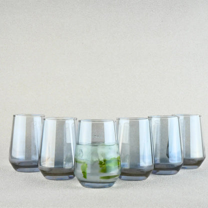 Black Water Glass Set of 6 390ml