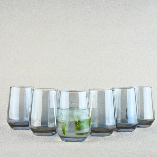Black Water Glass Set of 6 390ml BlackCarrot