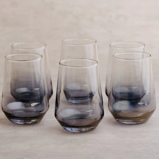 Black Water Glass Set of 6 390ml BlackCarrot