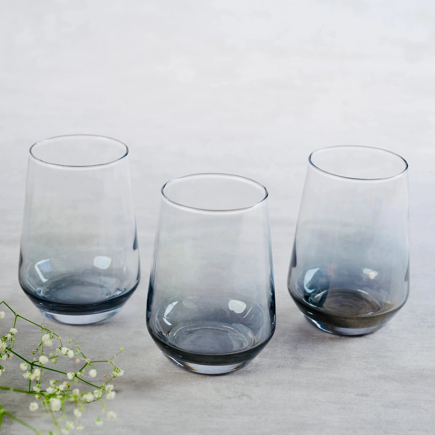 Black Water Glass Set of 6 390ml