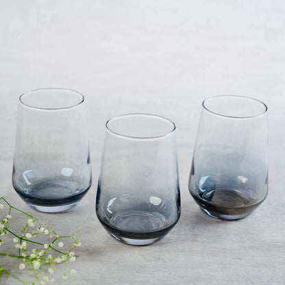Black Water Glass Set of 6 390ml