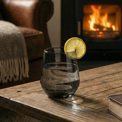 Lead Free Black Water Glass Set of 6 390ml BlackCarrot