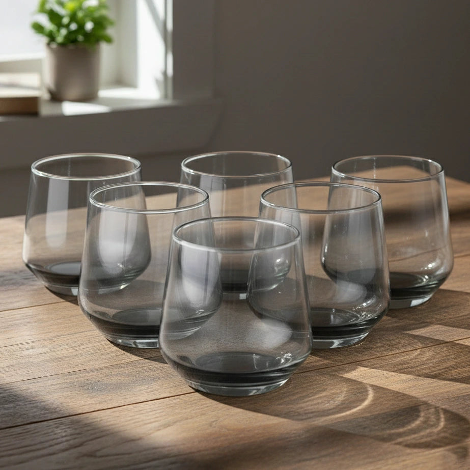 Lead Free Black Whiskey Glass Set of 6 270ml BlackCarrot