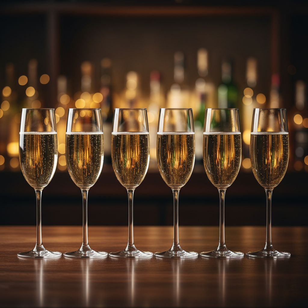Transparent Champagne Glass Set of 6 200ml BlackCarrot