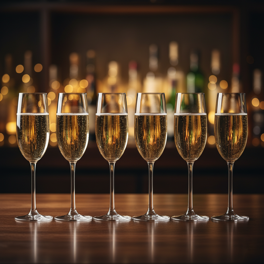 Transparent Champagne Glass Set of 6 200ml BlackCarrot