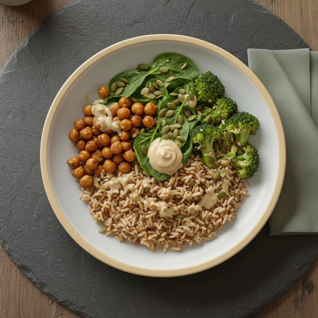 Black Carrot's Beige & White Ceramic Dinner Plates (Set of 6) BlackCarrot